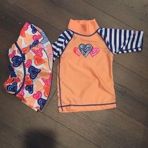 12-18m bathing suit set rash guard and skirt Skinz
